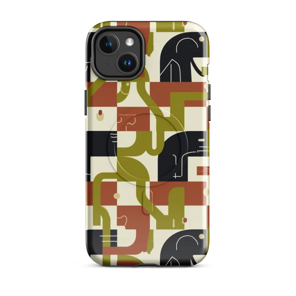 Olive Noir Circuit on MagSafe Tough Case for iPhone® — Front