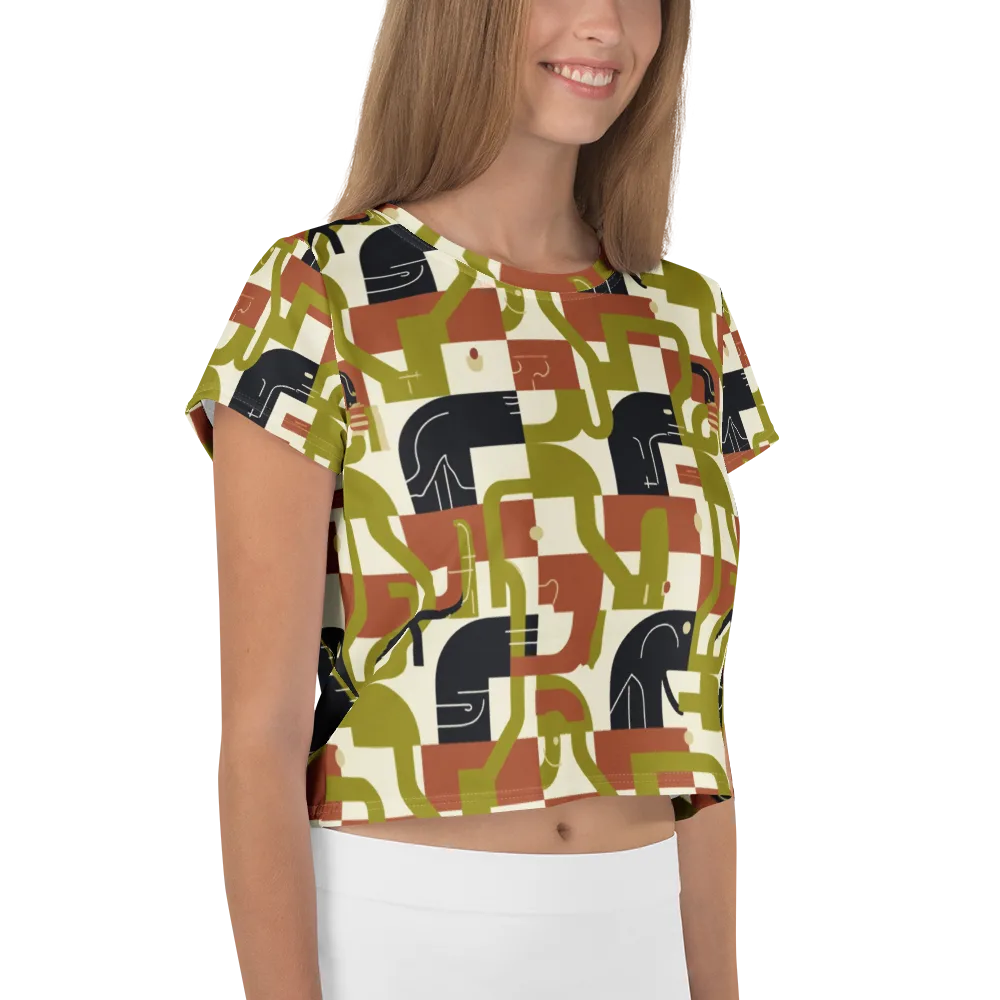 Olive Noir Circuit on Crop Tee — Right