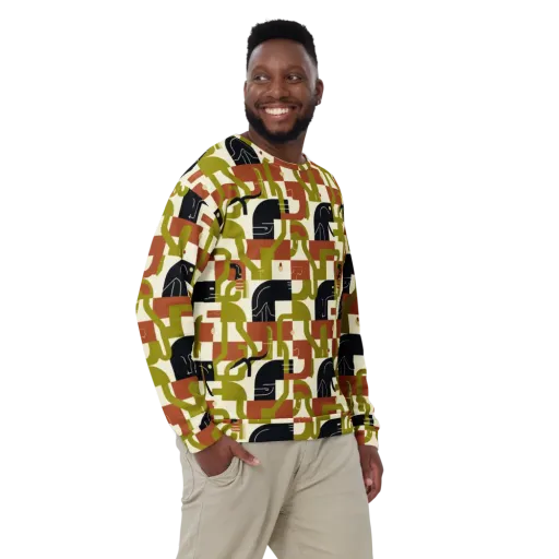 Olive Noir Circuit on a Sweatshirt