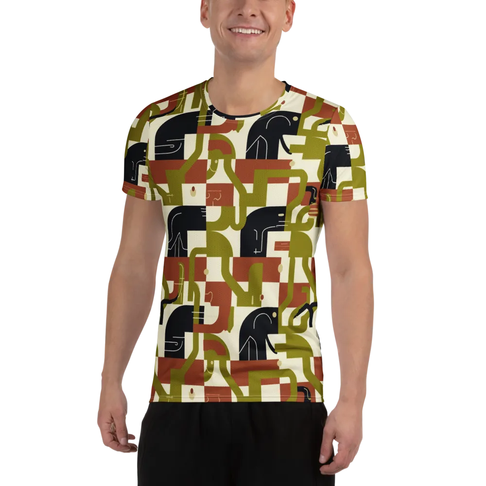 Olive Noir Circuit on Men's Athletic T-Shirt — Front