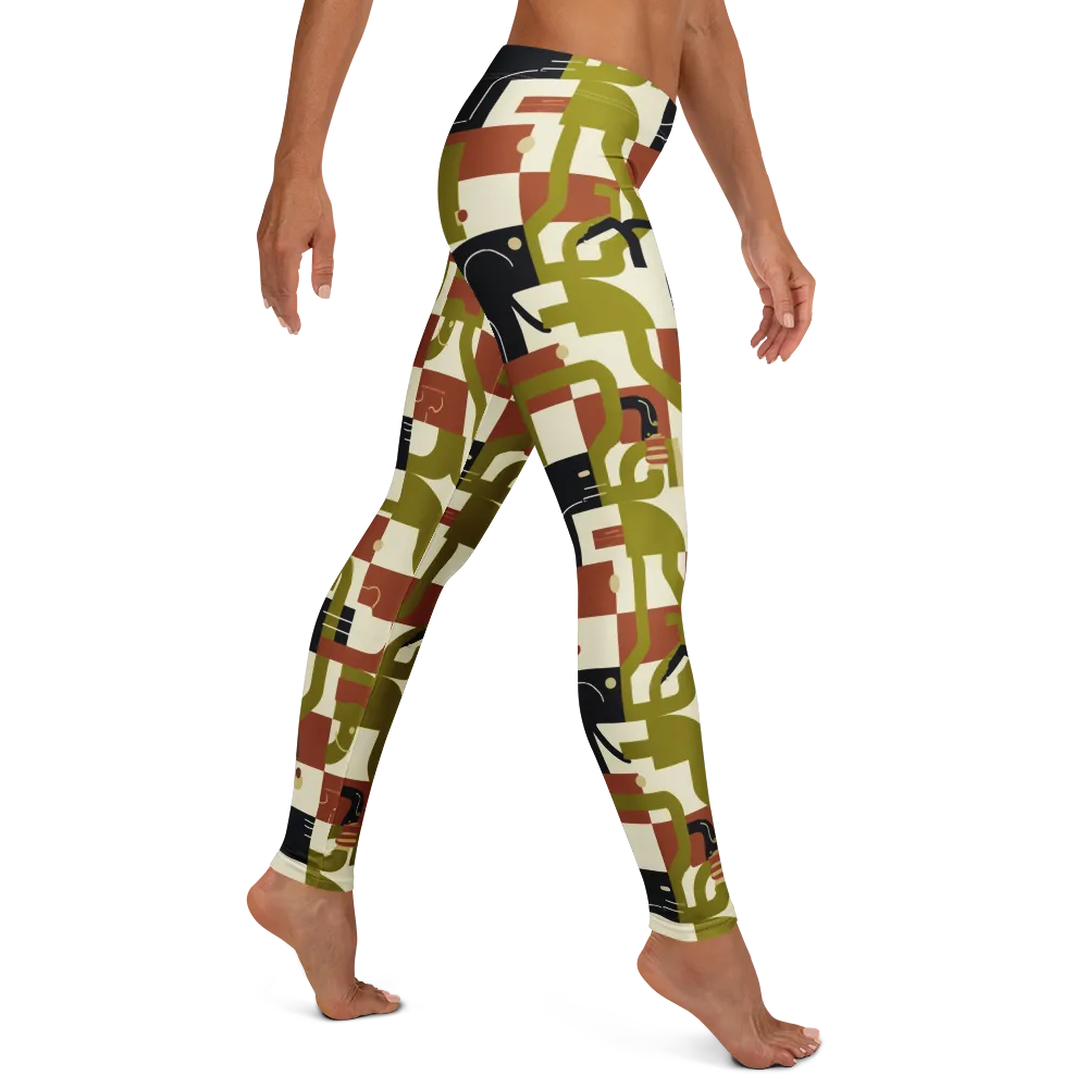Olive Noir Circuit on Leggings — Right