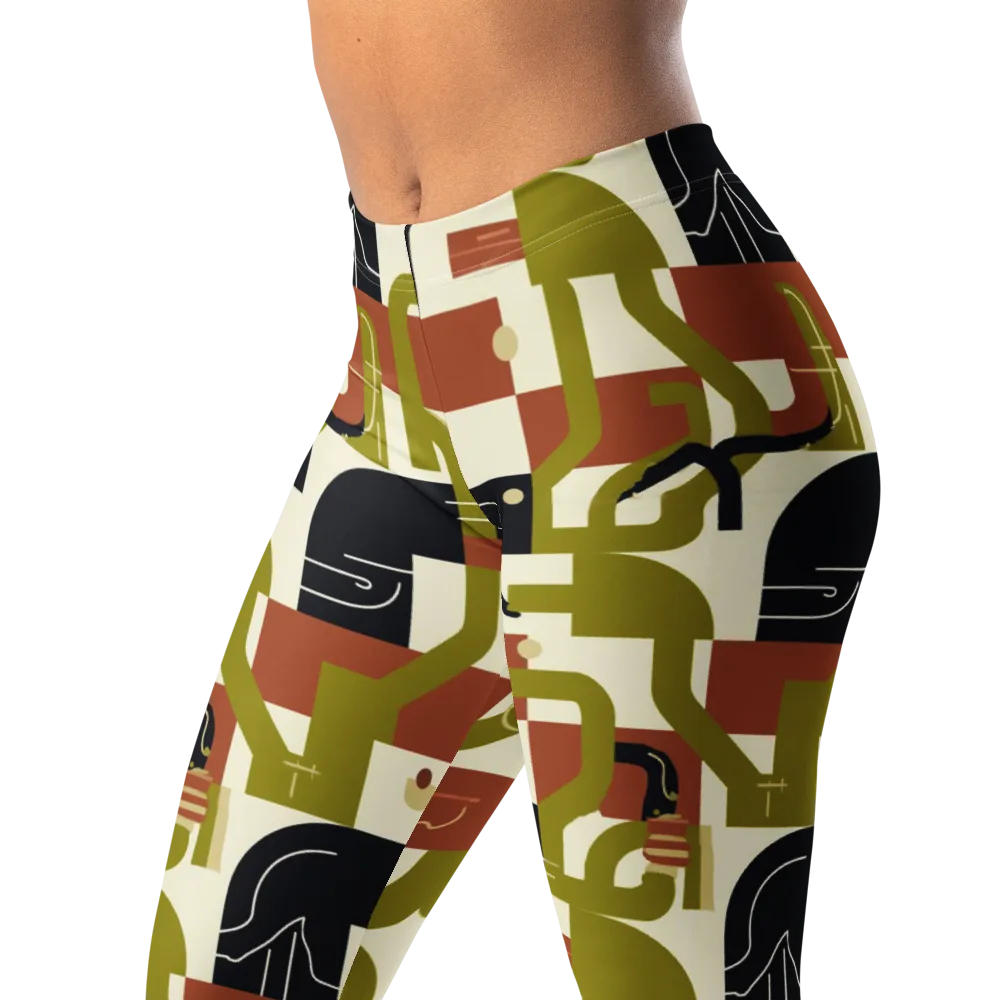 Olive Noir Circuit on Leggings — Left Front