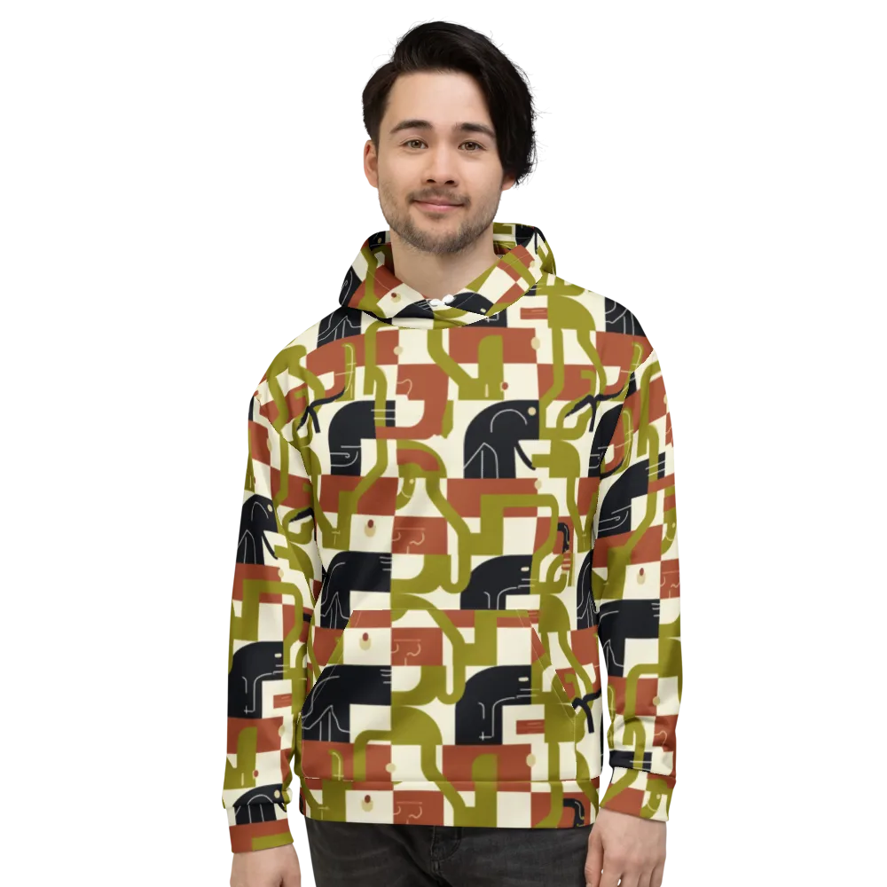 Olive Noir Circuit on Hoodie — Front