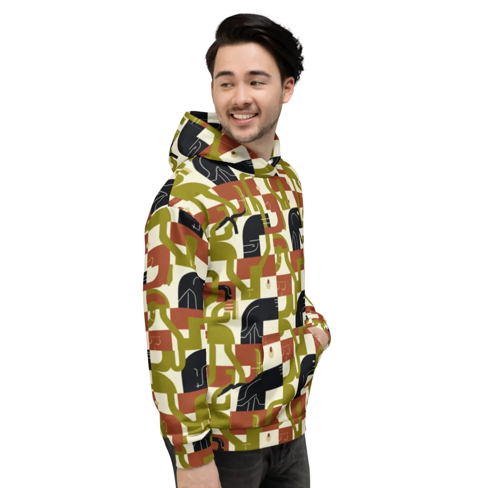 Olive Noir Circuit on Hoodie — Right