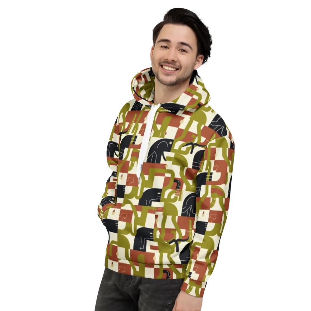 Olive Noir Circuit on Hoodie — Left