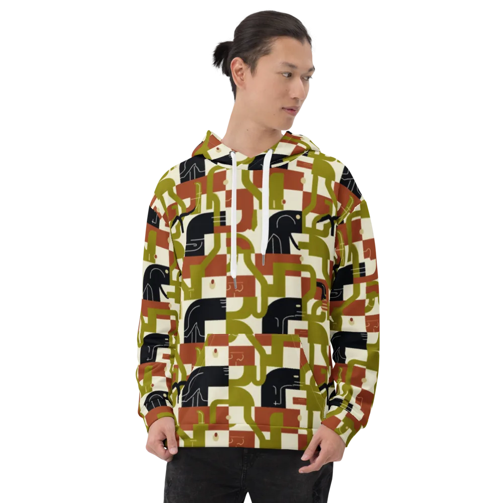 Olive Noir Circuit on Hoodie — Front