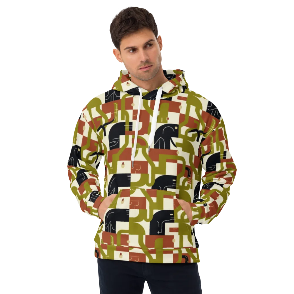 Olive Noir Circuit on Hoodie — Front