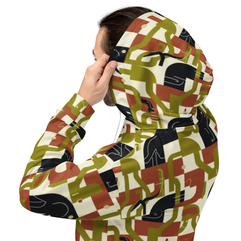 Olive Noir Circuit on Hoodie — Back