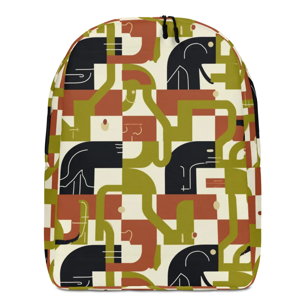 Olive Noir Circuit on Minimalist Backpack — Front