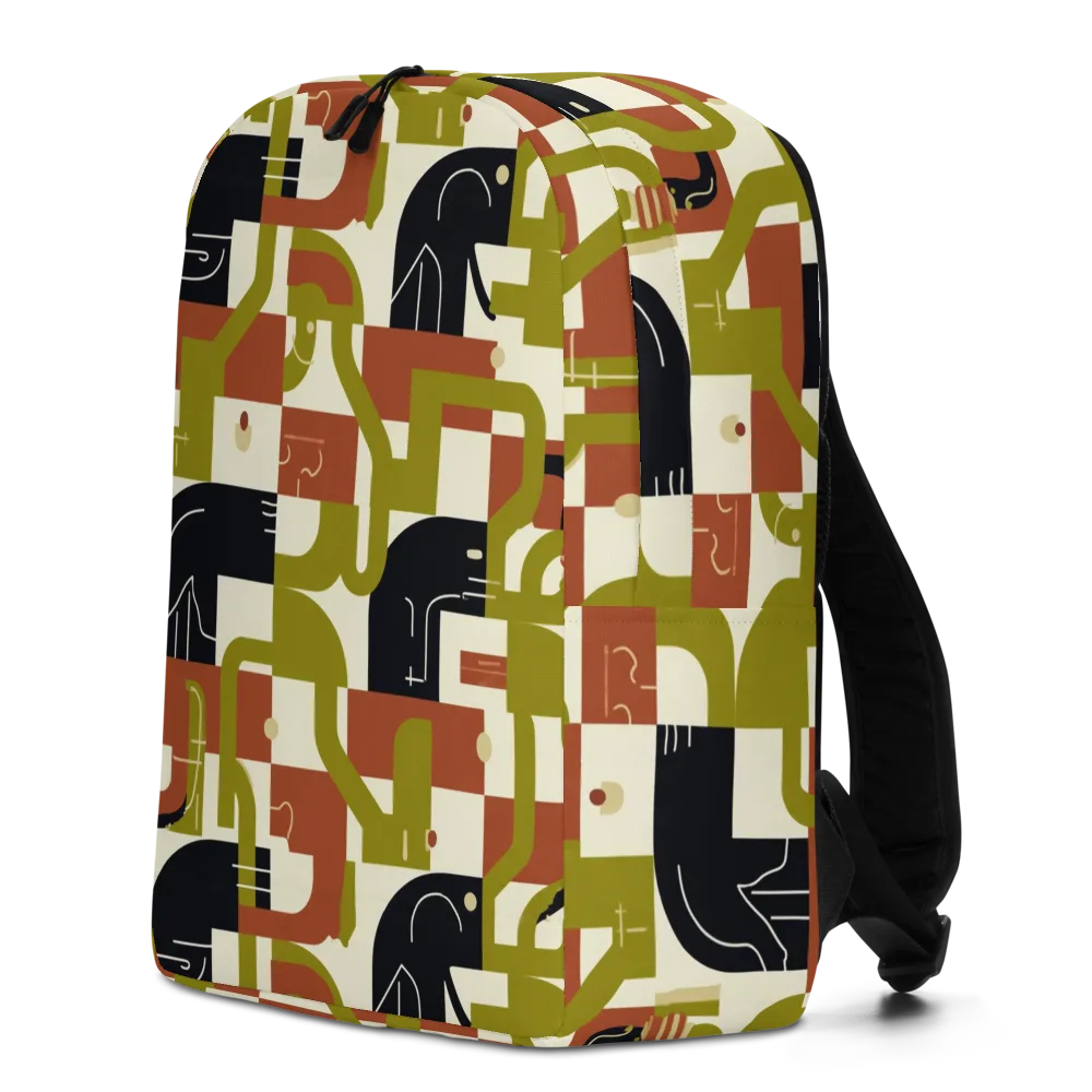 Olive Noir Circuit on Minimalist Backpack — Left