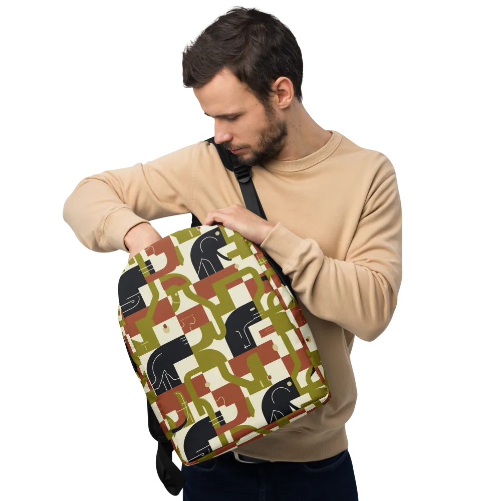 Olive Noir Circuit on Minimalist Backpack — Front
