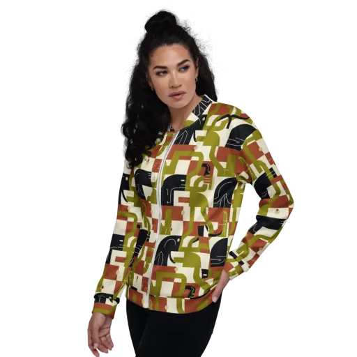 Olive Noir Circuit on a Bomber Jacket
