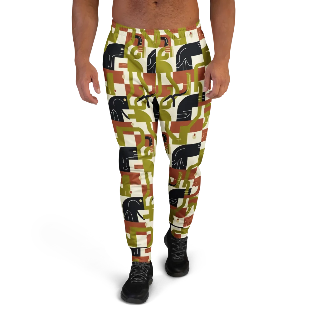 Olive Noir Circuit on Men's Joggers — Front