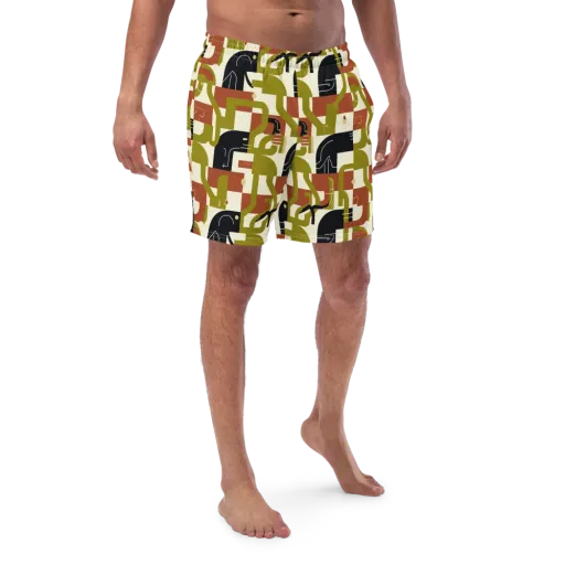 Olive Noir Circuit on a Swim Trunks