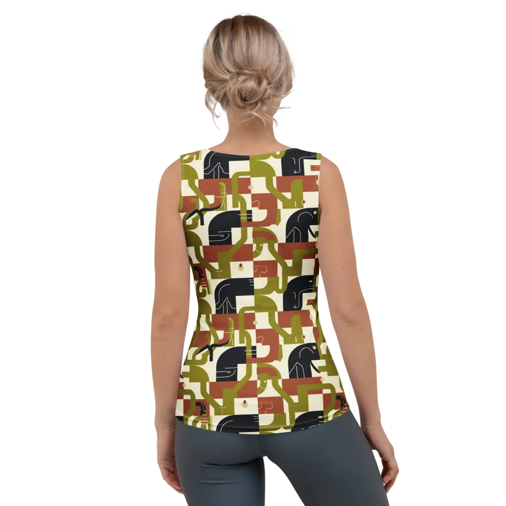 Olive Noir Circuit on Women's Tank Top — Back