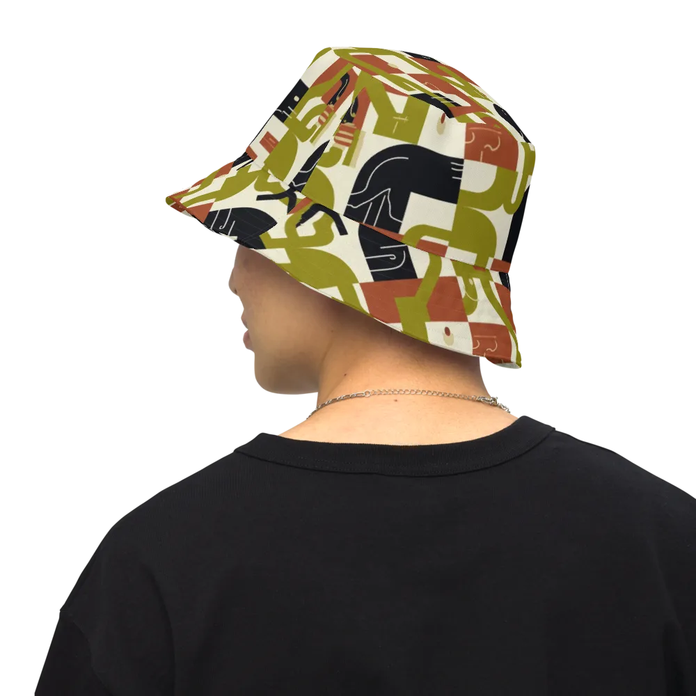 Olive Noir Circuit on Reversible Bucket Hat — Back Inside