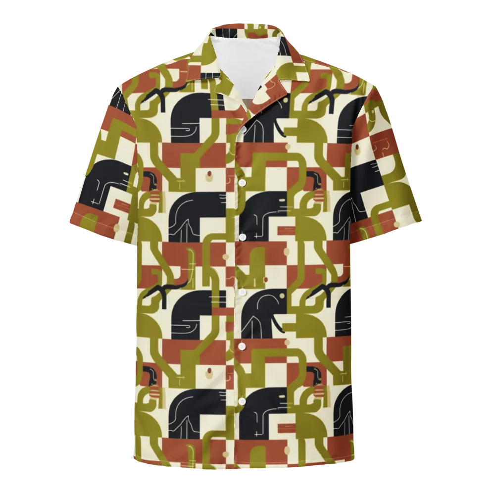 Olive Noir Circuit on Button Shirt — Front