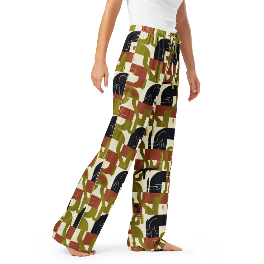 Olive Noir Circuit on Women's Pajama Pants — Right Front