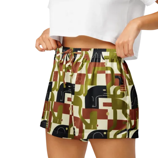 Olive Noir Circuit on a Women's Pajama Shorts