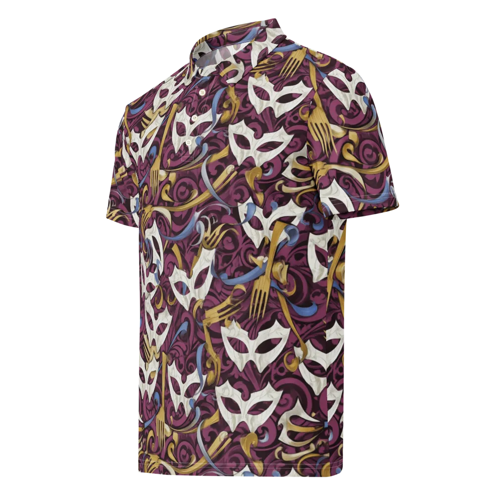 Masquerade Baroque on Men's Slim Fit Polo Shirt — Left Front