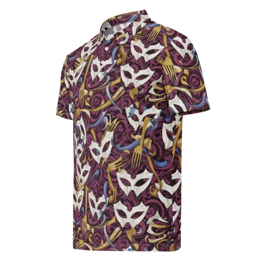 Masquerade Baroque on a Men's Slim Fit Polo Shirt
