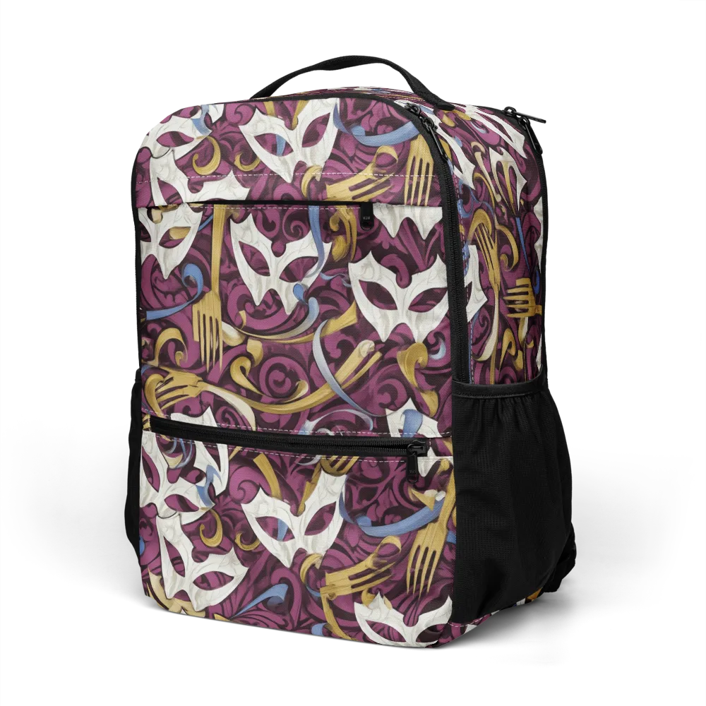 Masquerade Baroque on Utility Backpack — Left Front