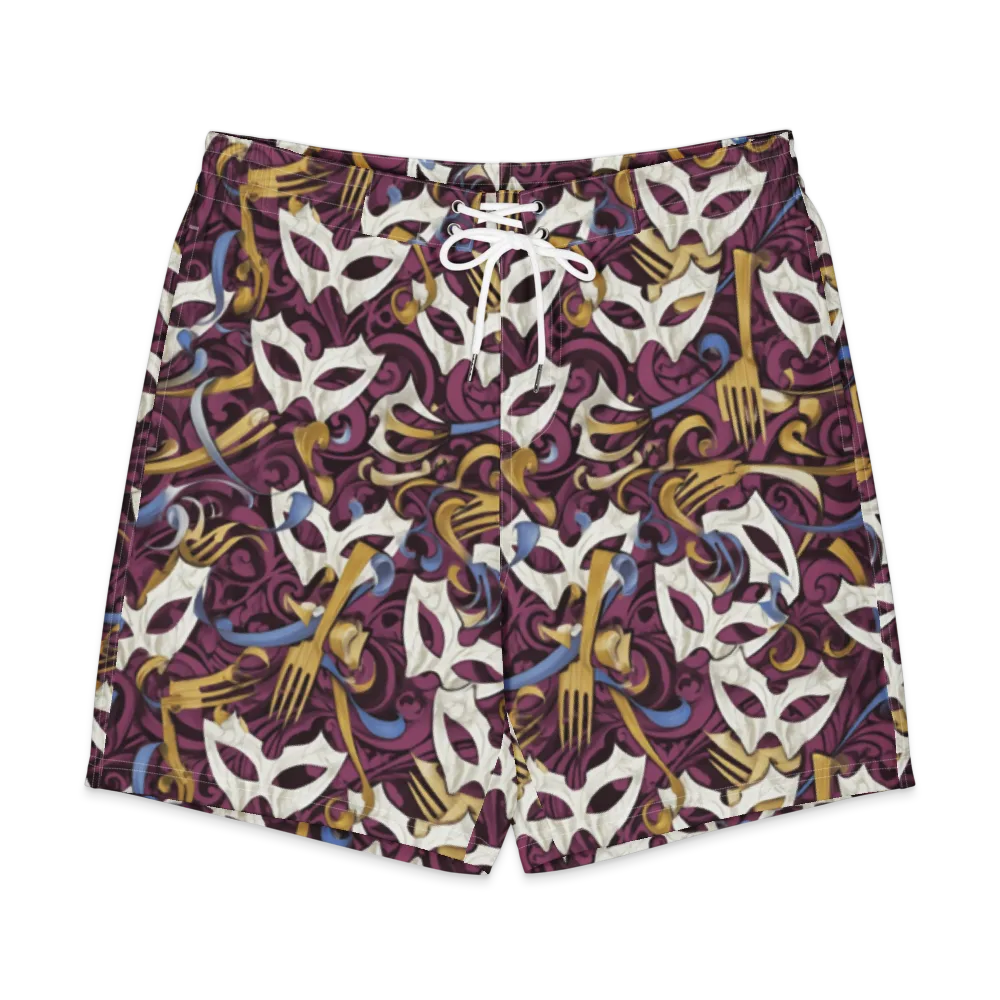 Masquerade Baroque on Men's Board Shorts — Front