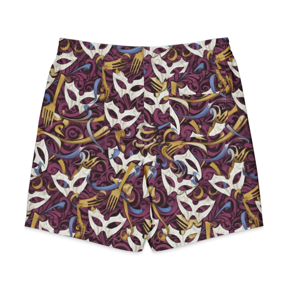 Masquerade Baroque on Men's Board Shorts — Back