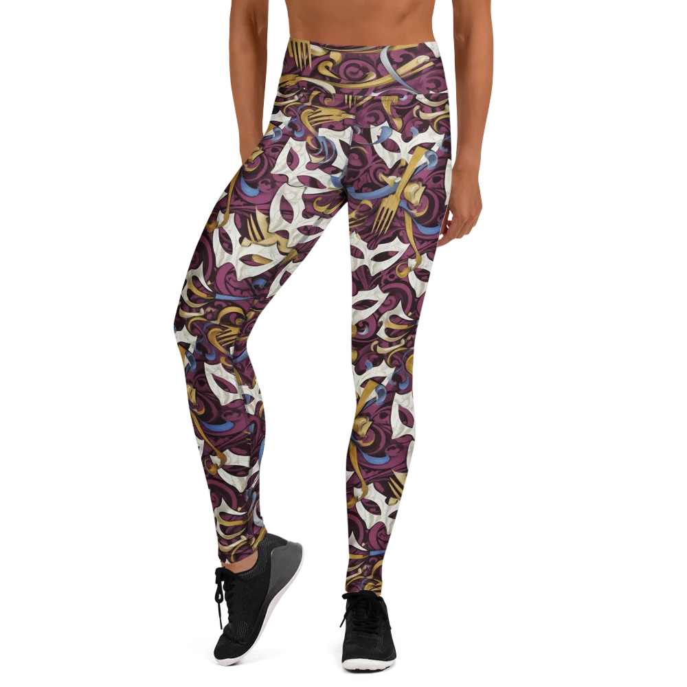 Masquerade Baroque on Yoga Leggings — Front