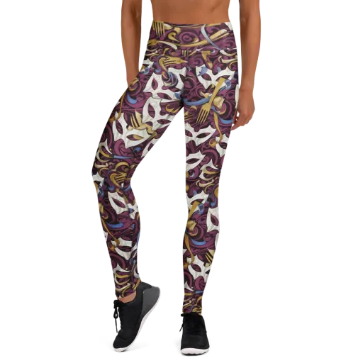 Masquerade Baroque on a Yoga Leggings