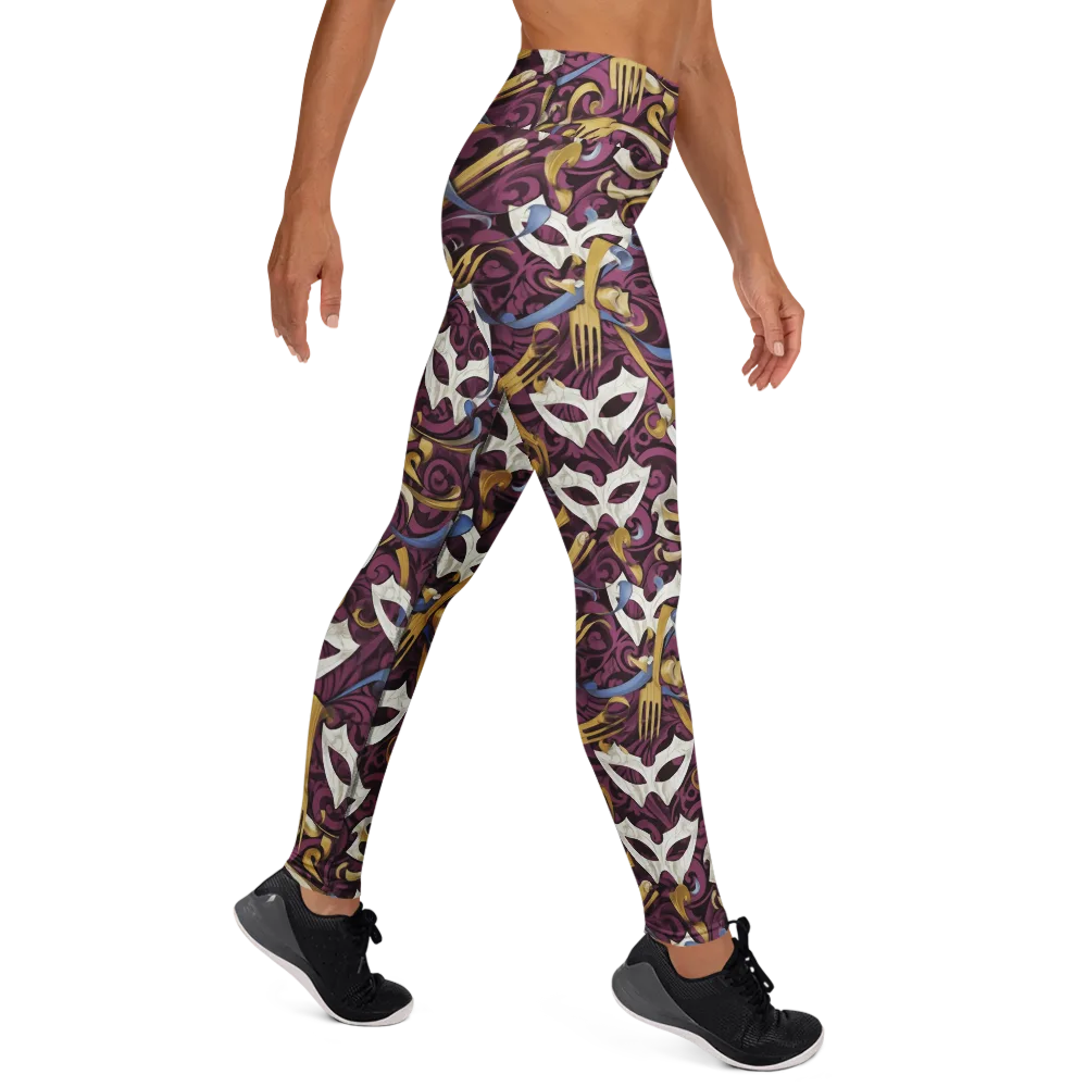 Masquerade Baroque on Yoga Leggings — Right