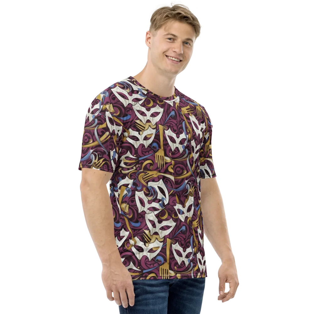 Masquerade Baroque on Men's Crew Neck T-Shirt — Right