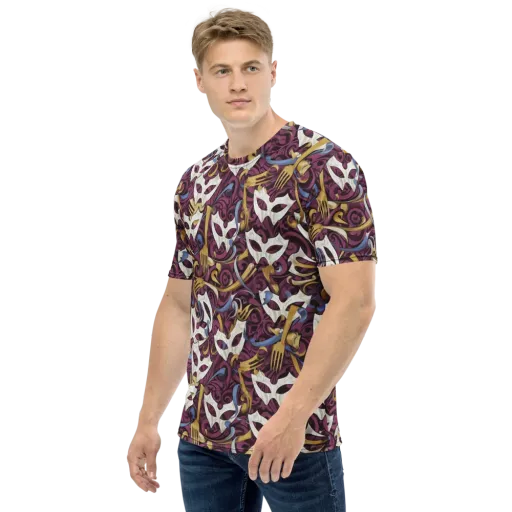 Masquerade Baroque on a Men's Crew Neck T-Shirt