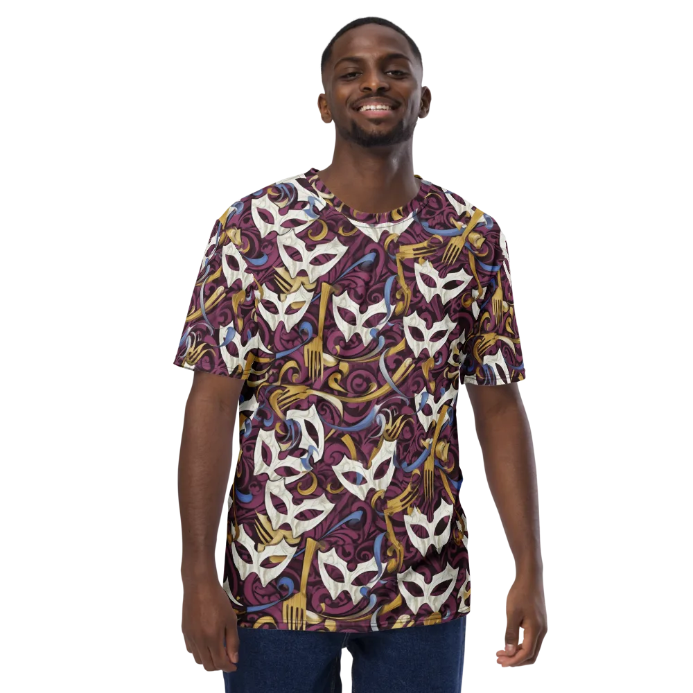 Masquerade Baroque on Men's Crew Neck T-Shirt — Front