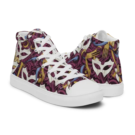 Masquerade Baroque on a Men's High Top Canvas Shoes