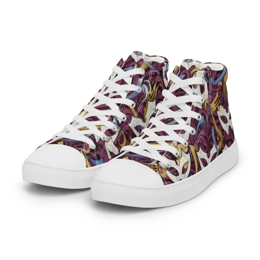 Masquerade Baroque on a Women's High Top Canvas Shoes