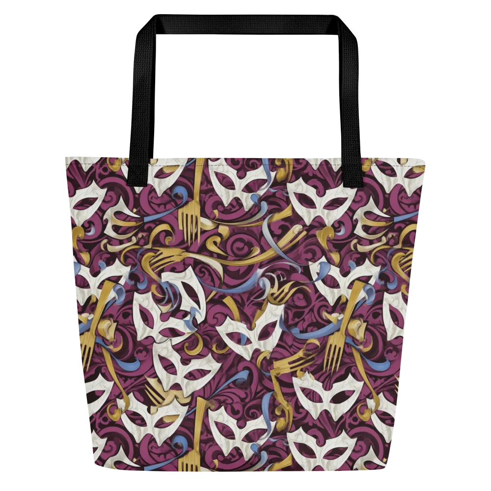 Masquerade Baroque on Large Tote Bag W/ Pocket — Front