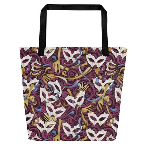 Masquerade Baroque on a Large Tote Bag W/ Pocket