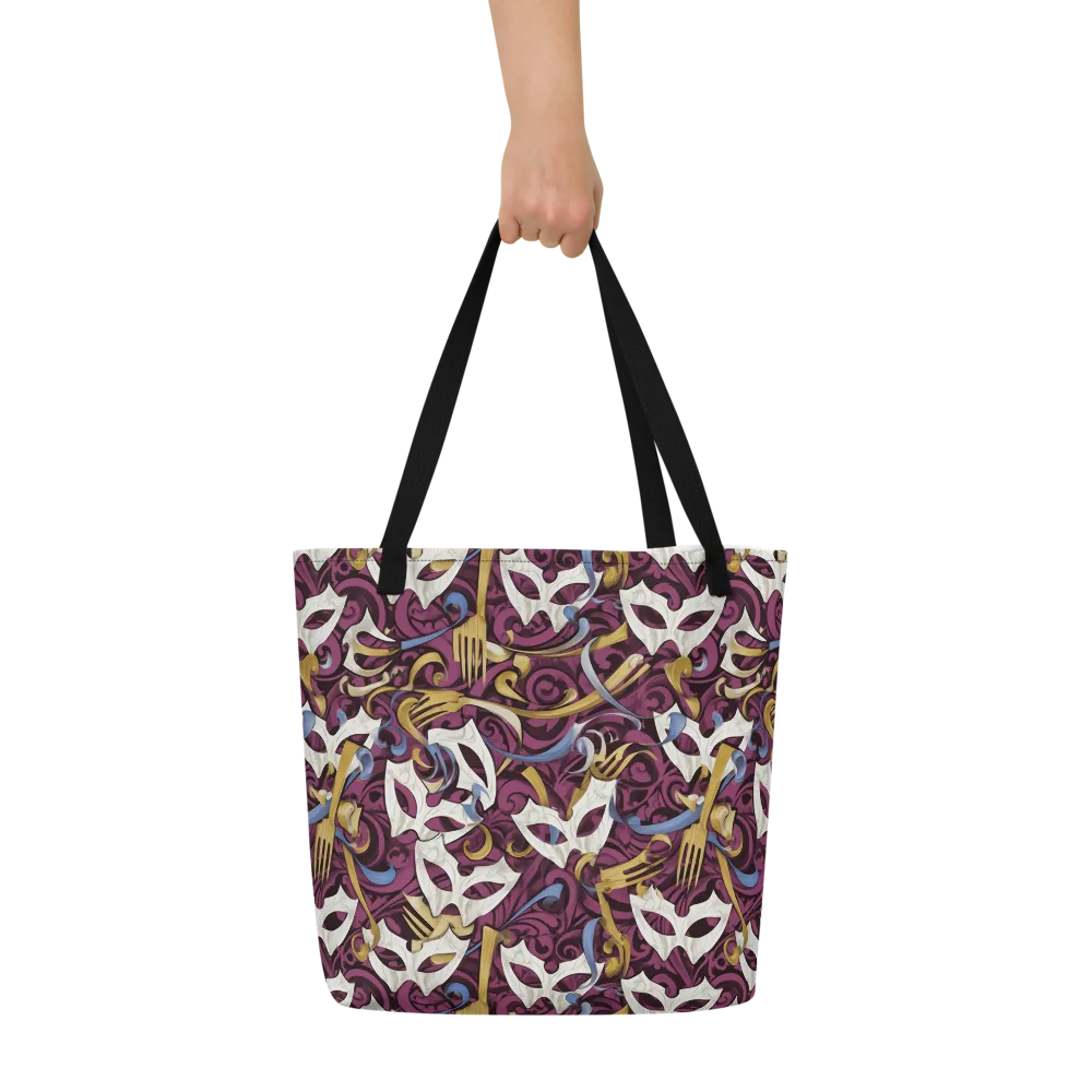 Masquerade Baroque on Large Tote Bag W/ Pocket — Front