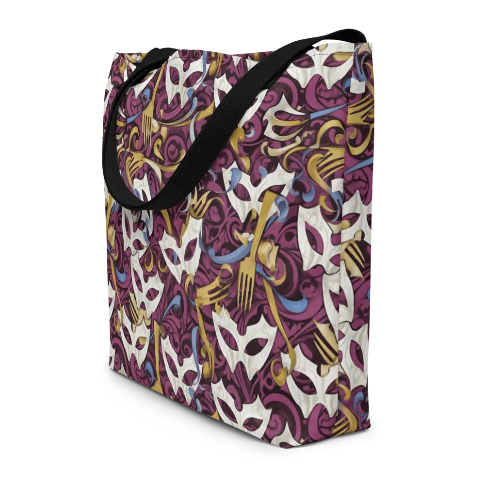 Masquerade Baroque on Large Tote Bag W/ Pocket — Front