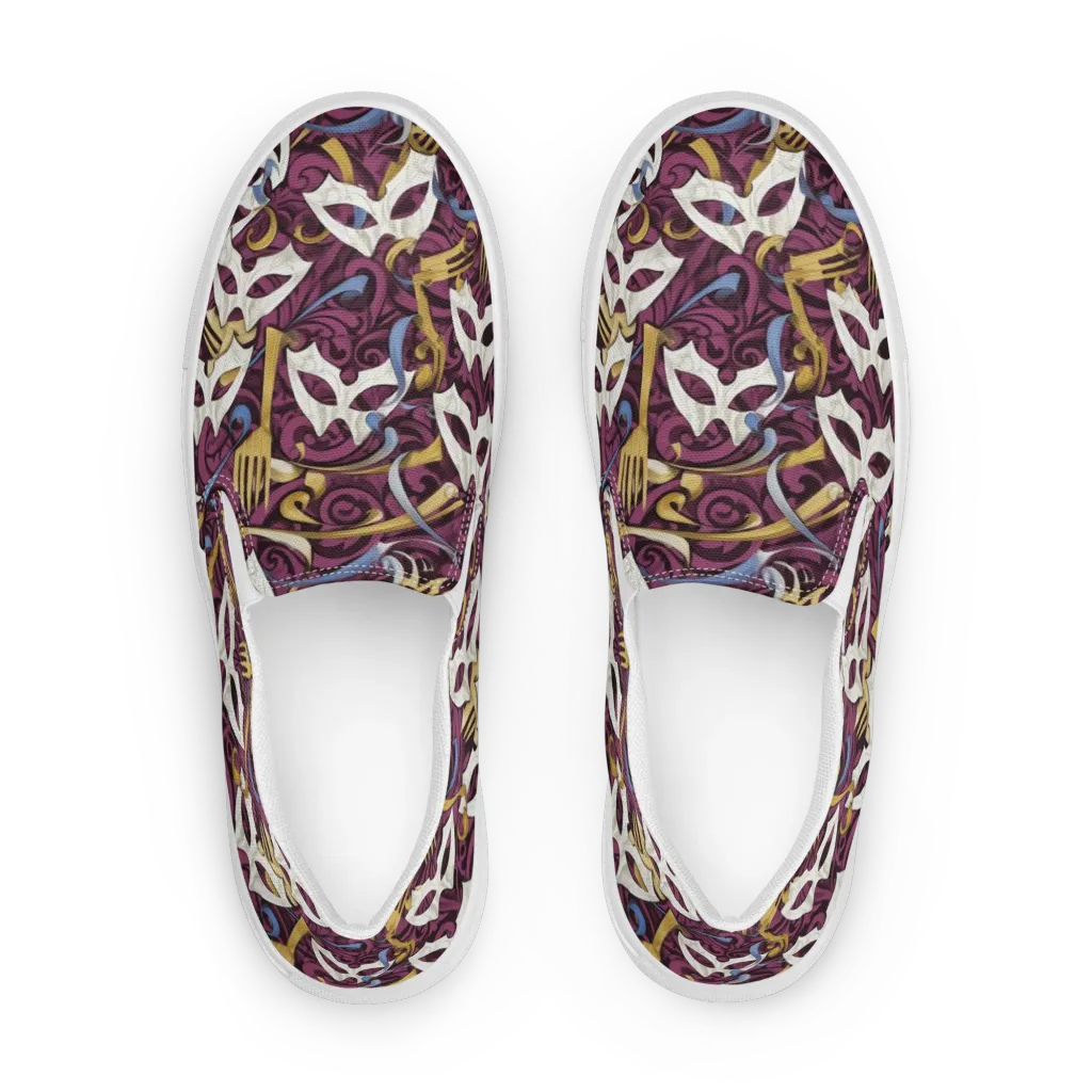 Masquerade Baroque on Women's Slip-On Canvas Shoes — Front