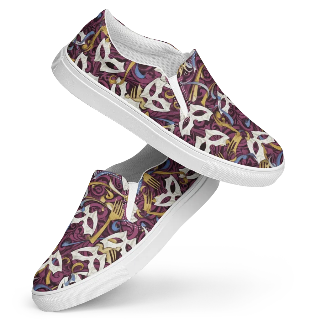 Masquerade Baroque on Women's Slip-On Canvas Shoes — Front