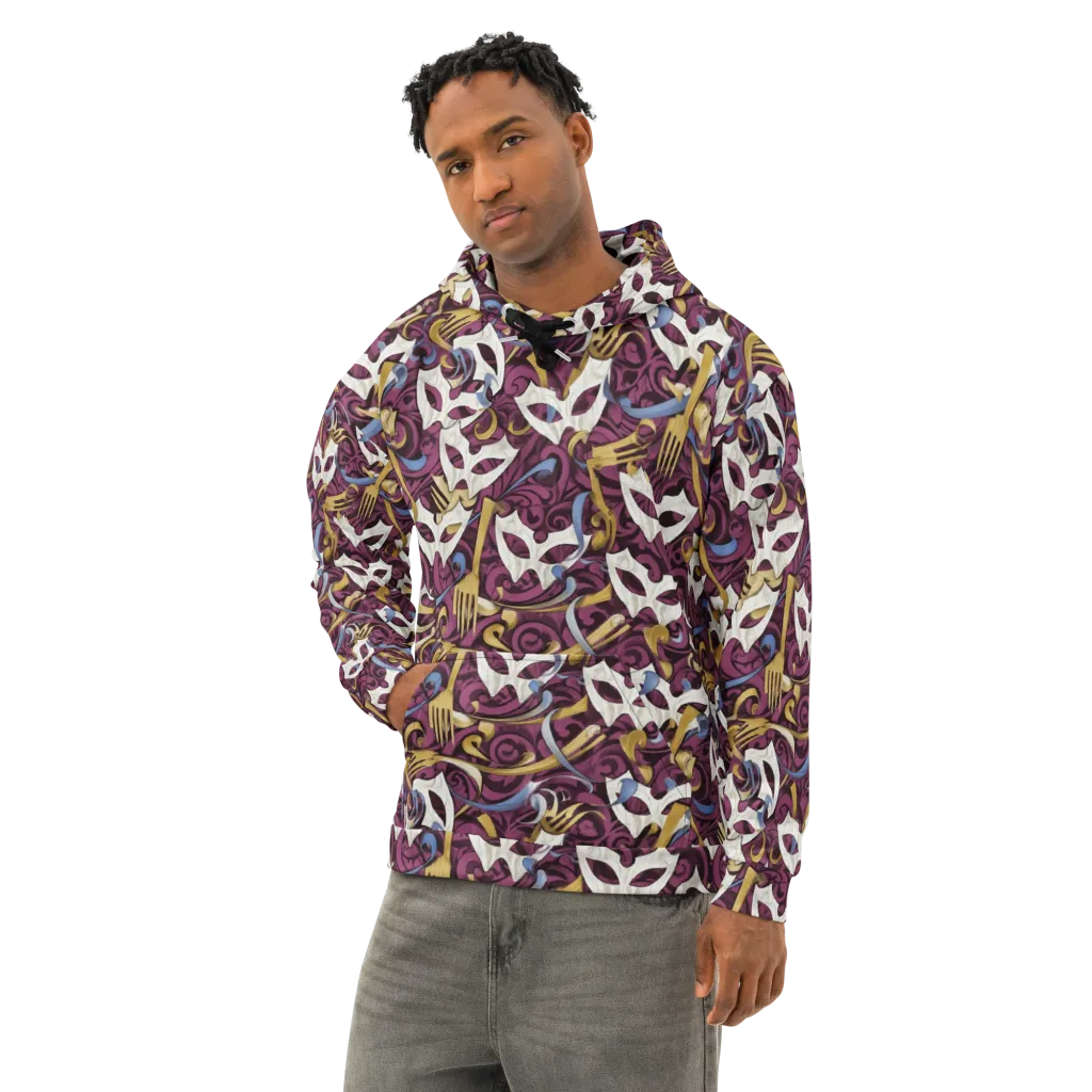 Masquerade Baroque on Cotton Hoodie — Left Front