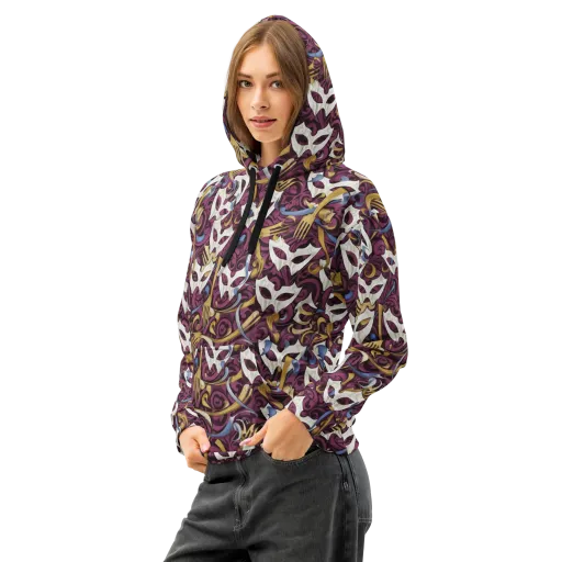 Masquerade Baroque on a Cotton Hoodie