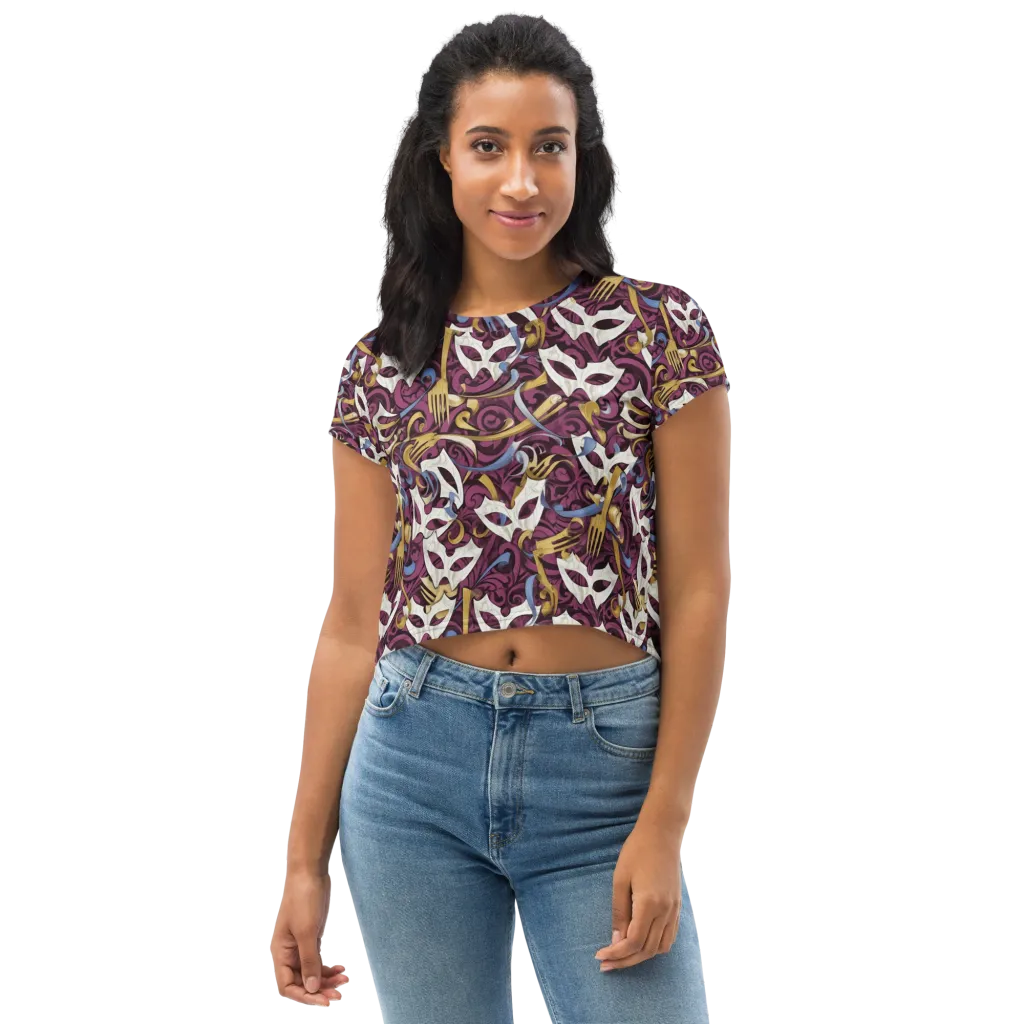 Masquerade Baroque on Crop Tee — Front