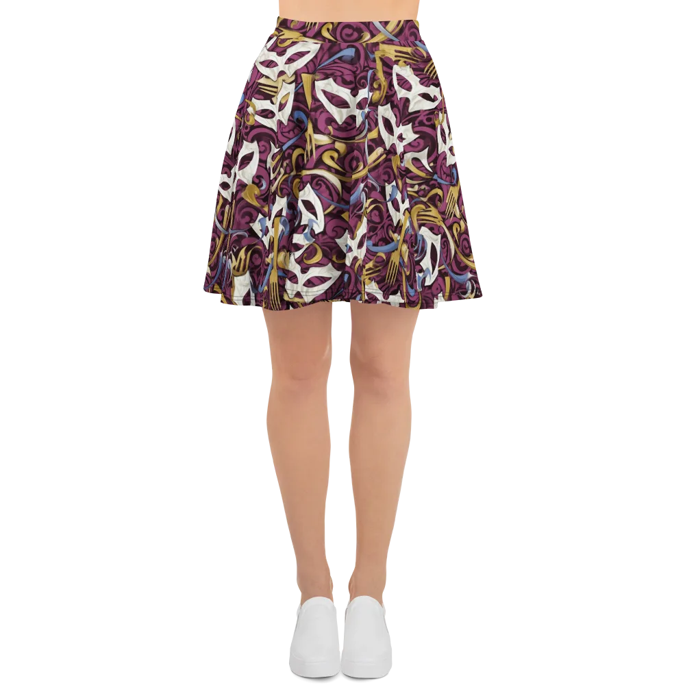Masquerade Baroque on Skater Skirt — Front