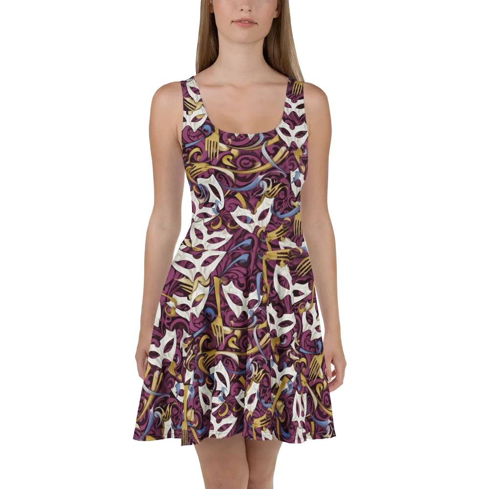 Masquerade Baroque on Skater Dress — Front