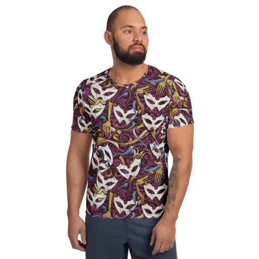 Masquerade Baroque on a Men's Athletic T-Shirt