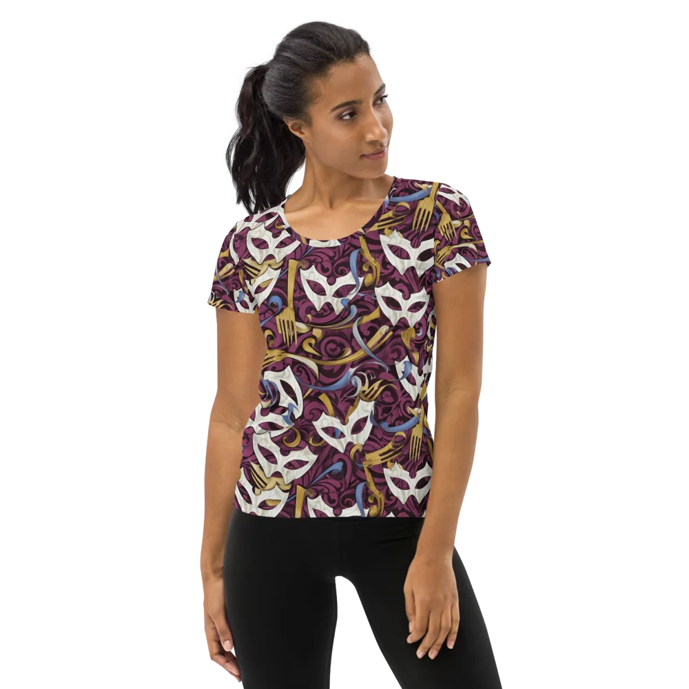 Masquerade Baroque on Women's Athletic T-Shirt — Front