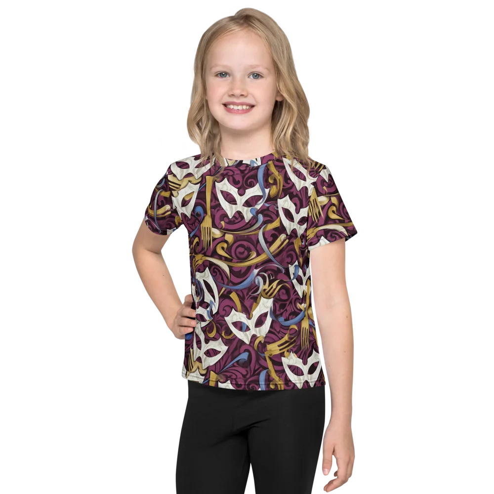 Masquerade Baroque on Kids Crew Neck T-Shirt — Front